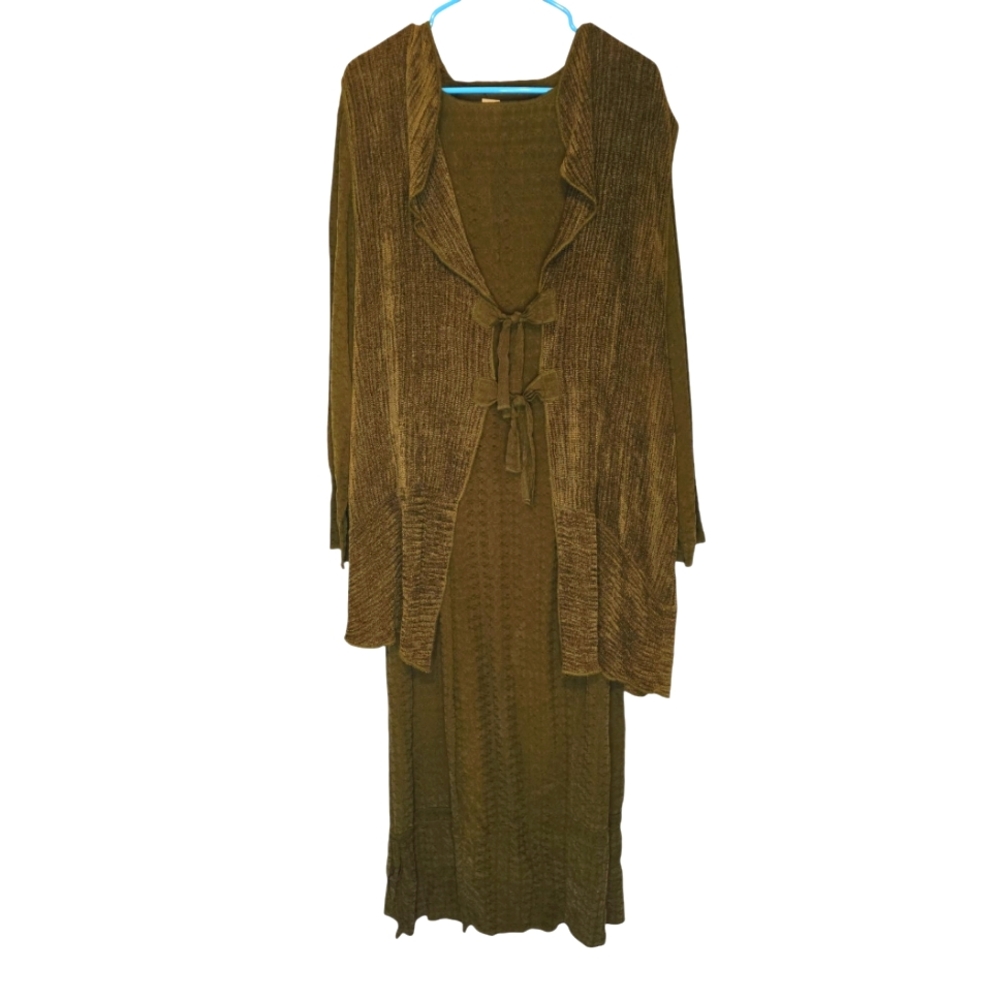 Rare Vintage Garb Two Piece Witchy Rustic Boho Goblincore Grunge Maxi Dress Sz L